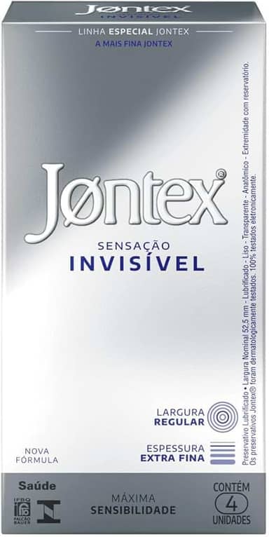 Preservativo Camisinha Jontex Sensação Invisível - 4 unidades, Jontex