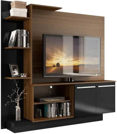 Estante Home Theater P/tv até 55 Pol. Denver Multimóveis Madeirado/preto