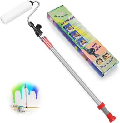 Rolo de Pintura, Rolo de Pintura com Reservatório, Rolo Pintura, Rolo de Tinta com Tubo de Armazenamento de Líquido Profissional, Adequado para Parede, Teto, Piso, Terraço, Sala de Estar