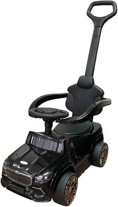 Carrinho Elétrico Infantil com Controle de Empurrador,Triciclos, Veículos Elétricos Infantis, Brinquedo para Crianças Cor Preta Suporta até 25KG