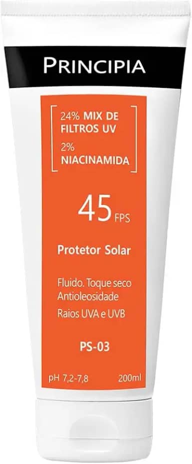 Protetor Solar Corporal Principia 24% Mix de Filtros UV + 2% Niacinamida FPS 45 PS-03 com 200ml