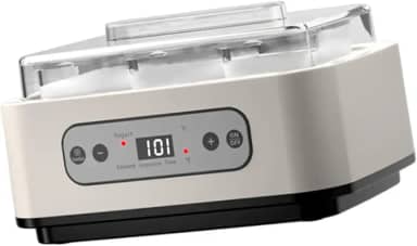 Iogurteira automática com 6 potes de vidro, multifuncional e fácil de usar, ideal para preparar natto em casa.