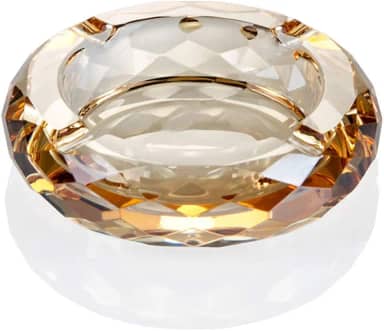 Cinzeiro de vidro de cristal, suporte de cinzeiro para cigarros de charuto, decoração de mesa de escritório, decoração de mesa, cristal dourado
