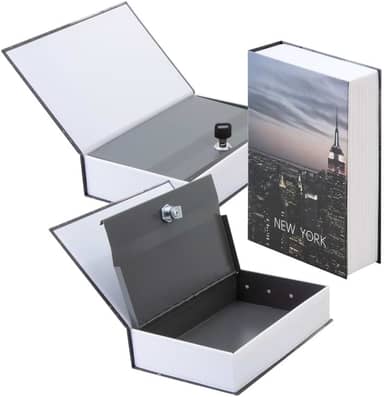 Cofre Porta Joias Camuflado em Formato de Livro com Chave