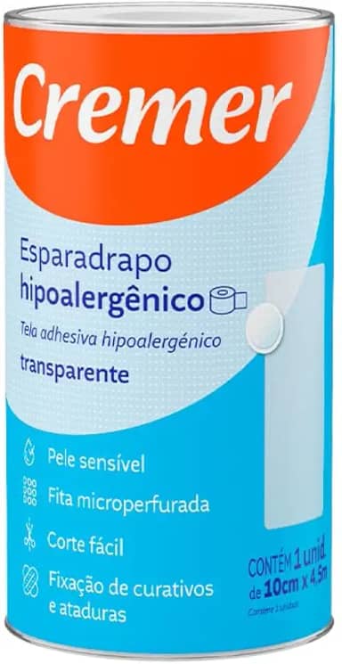 ESPARADRAPO TRANSPAR 10CMX4,5M CREMER CX 24UN