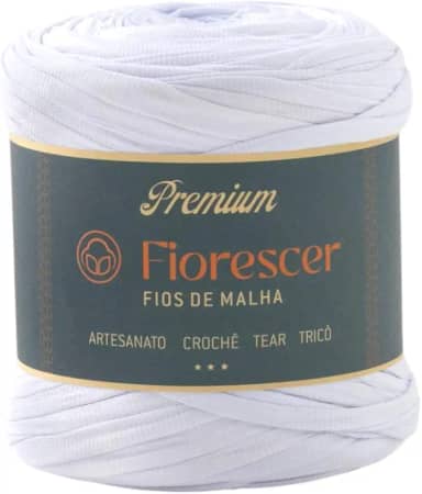 Fio de Malha Premium Fiorescer, Branco, 140 metros, 28 mm, Crochê, Tear, Tricô