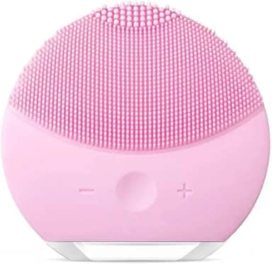 Mini Escova Facial Elétrica de Silicone, Rosa, 8cm x 8cm, com Tecnologia T-Sonic 8000 Vibrações/min, USB, para Limpeza Profunda e Esfoliação