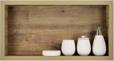Nicho Em Porcelanato P/Banheiro (Madeirado) 61 x 31 x 11 cm