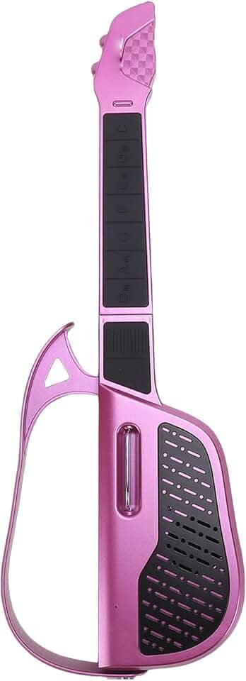 Asixxsix Guitarra Automática Sem Cordas para Crianças, Guitarra de Aprendizagem Inteligente Com Ajuste de Tom Integrado, Design Compacto e Dobrável, Material Plástico Seguro (PURPLE)
