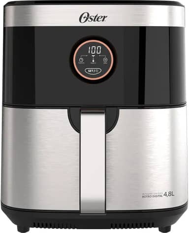 Fritadeira Oster Sem Óleo 2 em 1 Black, 4,8L, 110V, Inox/Preto, 1500W, OFRT660