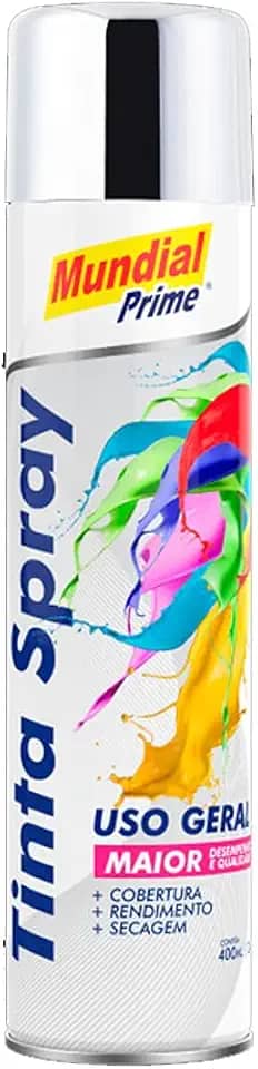 Spray de Tinta Cromada Mundial Prime Uso Geral 400ml