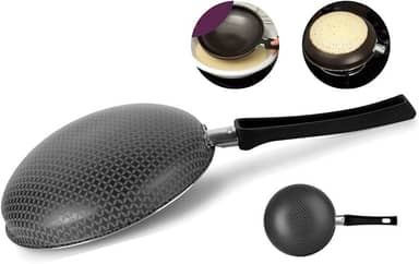 Crepeira Panquequeira Invertida, Aluminio Antiaderente, Linha Gourmet, Multiflon, Preto, 20 cm