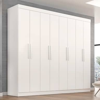 Guarda Roupa Casal Lisboa 8 Portas 4 Gavs Branco
