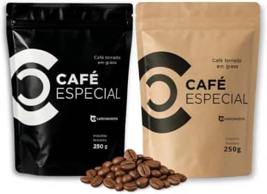 Kit Café Especial em Grãos Selecionados - Café Conceito Frutado e Chocolate, Catuaí Vermelho, Mantiqueira de Minas, Grãos Torrados, 2 x 250g