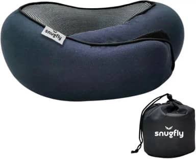 Travesseiro de Viagem SnugFly - Suporte Duplo para Cabeça, Ergonômico, Leve, Com Espuma de Memória, Ideal para Viagens de Avião, Carro e Ônibus. Almodaga de viagem.