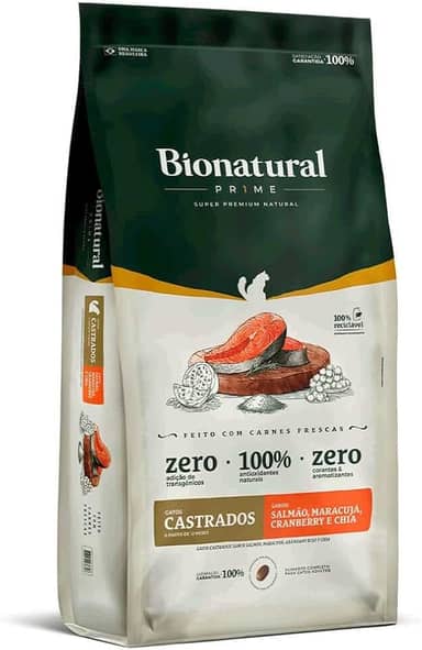 Bionatural Prime - Salmão Gatos Castrados 7,5kg