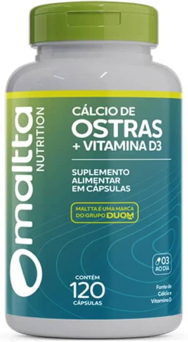 Cálcio de Ostras c/Vit D 120cps 750mg Duom