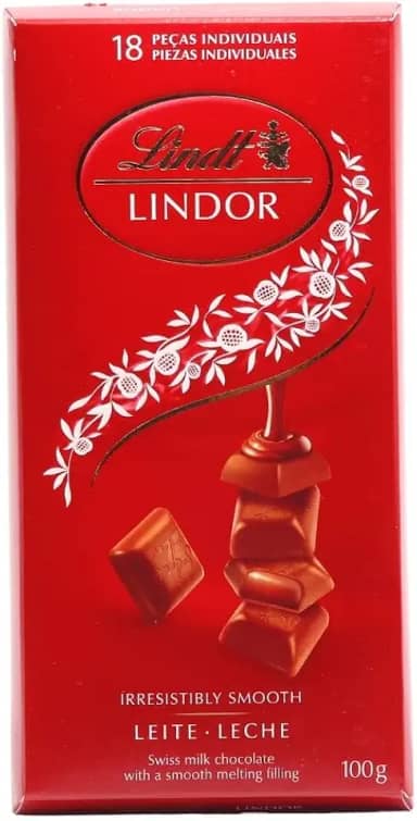 Chocolate Suíço ao Leite, Lindt Lindor, 1 Tablete de 100g