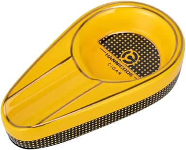 Cinzeiro para Charuto em Cerâmica Premium Hannicook– Compacto e Elegante Preto I Caixa Presente (AMARELO)
