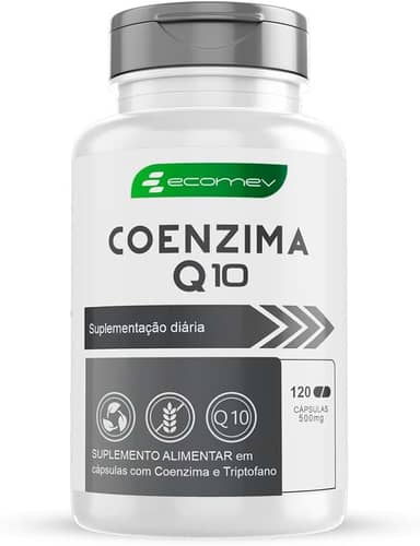 1 Pote Coenzima Q10 Pura Alta concentração 120 Cápsulas 500mg Ecomev Original Com Laudo