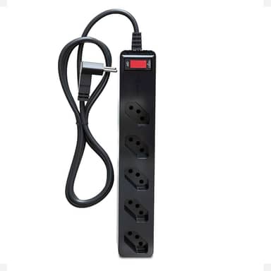 Filtro de Linha iCLAMPER Energia 5 com Proteção contra Surtos Elétricos(DPS) 5 Tomadas, 3 Pinos, 10 Amperes para PC, Notebook, Roteador, Monitor, Impressora, PS5, Alexa e etc, Bivolt, Cabo de 1m Preto