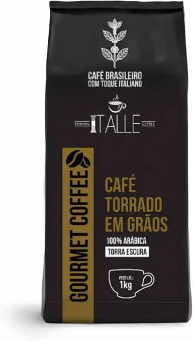 Café Torrado Arábica Em Grãos Café Italle 1kg Gourmet