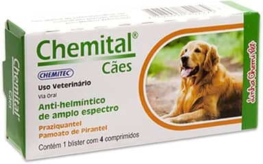 Vermífugo Chemital para Cães Adultos 4 Comprimidos