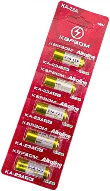 Cartela Com 5 Baterias Alcalinas 23a 12v Alta Duracao Para Controles Portoes Alarmes Chaves Campainhas E Brinquedos Miniatura Energia Estavel Segura Potente E Confiavel