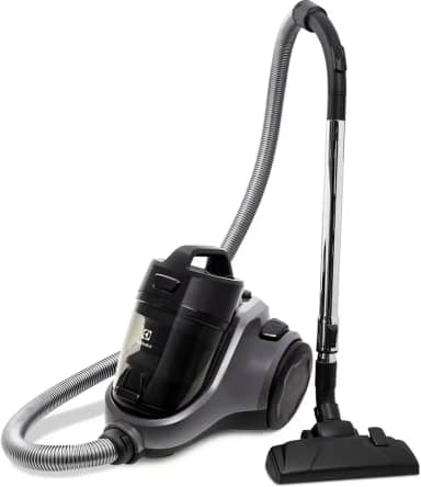 Aspirador de pó sem saco Electrolux easybox maior potencia 1600W silencioso compacto bocal estofados cabo retratil controle velocidade EAS30 cinza preto 127v