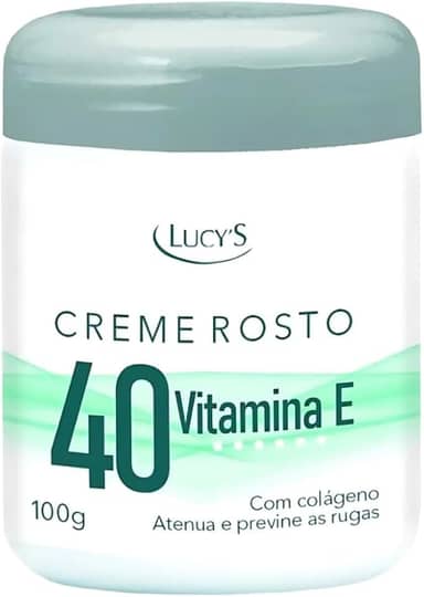 Creme Facial 40+ Anos Anti-Rugas Clareador e Removedor de Manchas Com Vitamina E e Colageno 100g