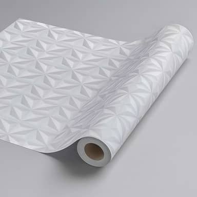 Papel de Parede 3D Cinza Claro Geometrico Adesivo Autocolante Rolo 5m x 45cm Sala Quarto cozinha