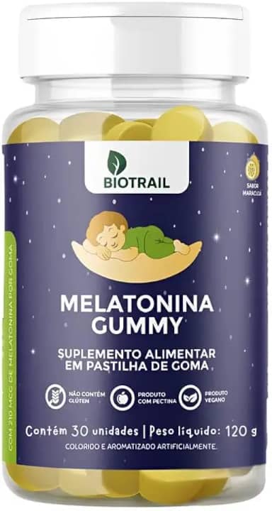Melatonina Gummy BioTrail – 30 Unidades Mastigáveis – 0,21 mg – Sabor Maracujá