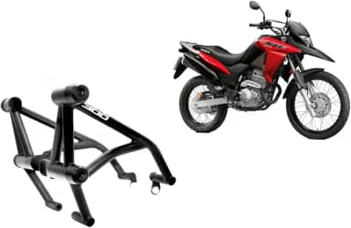 Protetor de Motor Street Cage Stunt Race para XRE 300 Honda Aço Carbono Preto Brilhante