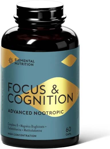 Foco e Cognição (Alta concentração) - Nootrópico, Concentração, Memória, anti estresse - Cafeina Free