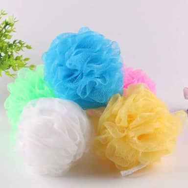 Kit 6 Esponja Para Banho Cordinha Bucha de Nylon com Bolinhas Linha Premium M5 Armarinhos (Kit 1)