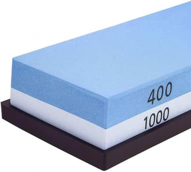 Pedra de Amolar Dupla Face 400/1000 para Facas de Cozinha | Afiador Profissional em Corindon | Ideal para Uso Doméstico e Chef | Alta Durabilidade e Eficiência