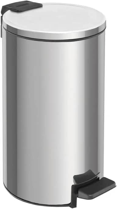 Lixeira com Pedal Tramontina Loop em Aço Inox com Acabamento Polido e Balde Interno 5 L