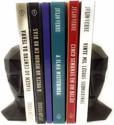 Aparador De livros Suporte de Livros Face Cérebro Dourado, Cor: Preto Aparador de Livros para Estante Suporte Organizador de Livros