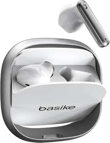 Fone de Ouvido Bluetooth TWS Basike G20-H Estéreo, Toque Sensível, 6h de Música, Bateria Recarregável, Bluetooth 5.4 (Branco)