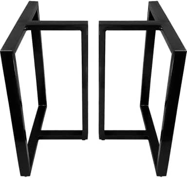 Base de Mesa de Jantar Kansas para Tampos de Vidro Pedra e Madeira até 200cm x 100cm - preta