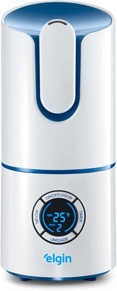 Umidificador de Ar Elgin Digital Inteligente, 2,5 Litros Branco e Azul Bivolt