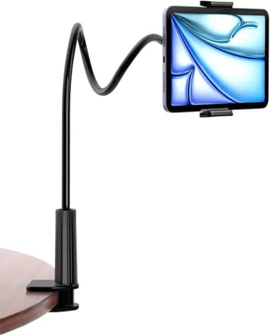 INNCNN Suporte de tablet para leitura na cama, suporte pescoço de ganso para iPad Kindle, compatível com todos os dispositivos de 5 a 7,8 polegadas, braço ajustável e forte capacidade de peso