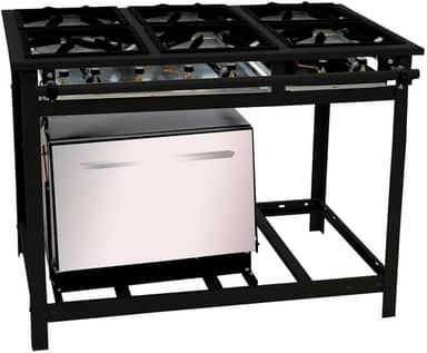 Fogão Industrial A Gás Venâncio 6 Bocas Alta Pressão Com Forno