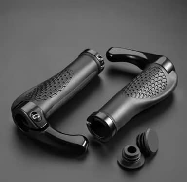 Manoplas Ergonômicas para Guidão de Bicicleta com Trava Bar End, Preto, Design Anatômico