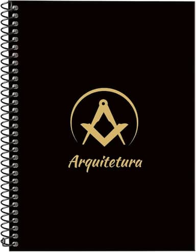 Caderno Universitário Espiral 1 Matéria Profissões Arquitetura (Preto e Gold)