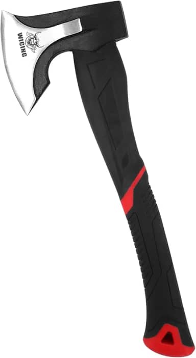 WICING Machado De 15 Polegadas Para Gravetos De Pequeno A Médio Porte, Machado De Rachar, Aço De Alto Manganês 1065 E Cabo Ergonômico De Fibra De Vidro, 2,3 Libras