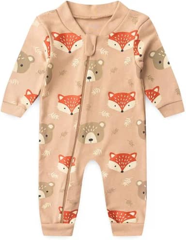 Macacão Bebê sem Pé com Zíper Suedine Estampado (RN/P/M/G/1)