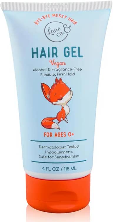 LANE & CO. Gel de cabelo para bebês – Gel hipoalergênico para cabelo infantil – Flexível de fixação média a firme – doma os cabelos soltos, frizz, cabelo estático – testado por dermatologistas
