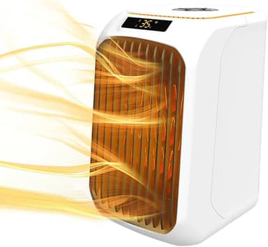 Aquecedor Elétrico Residencial 1200W Alta Potência PTC 3 3S Aquecimento Rápido Silencioso de Mesa com Display Temperatura LED