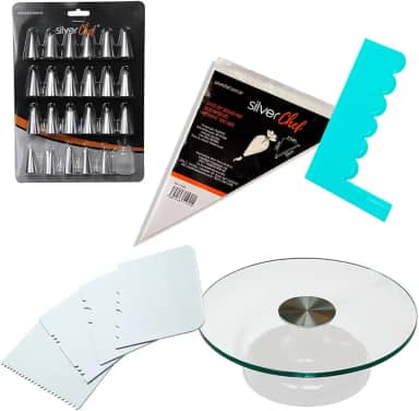 Bailarina Para Bolo Vidro 30Cm E Kit Confeitaria 30 Peças